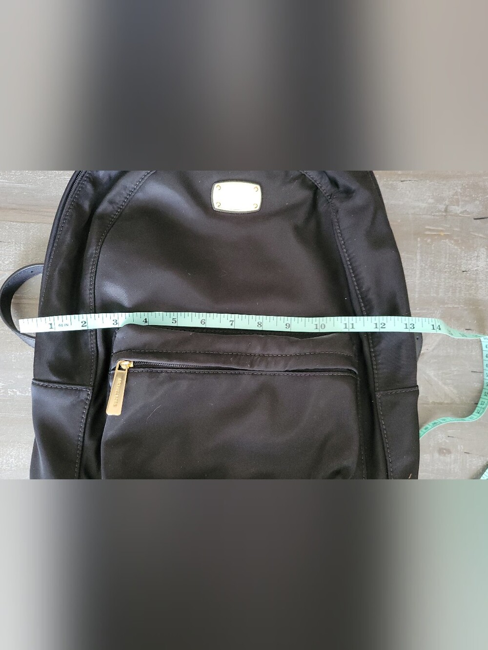 Michael Kors Black Nylon Backpack with Gold Accents - Picture 10 of 16